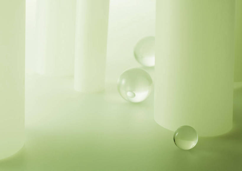 无人,横图,室内,特写,白天,正面,水,绿色背景,新鲜,透明,圆形,图形,液体,圆,柱子,气泡,几何,水泡,三个,绿色,泡泡,摄影,影棚,青春,圆弧,生命,数学,和平,安详,冷色,彩图,影棚拍摄,拍摄,几何图形,平面图形