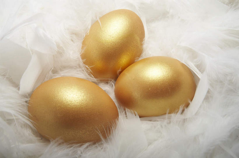 无人,横图,俯视,室内,特写,白天,羽毛,轻盈,柔软,蛋,三个,白色,金色,金融,理财,经济,金蛋,流通,贸易,轻柔,卵,彩图,高角度拍摄