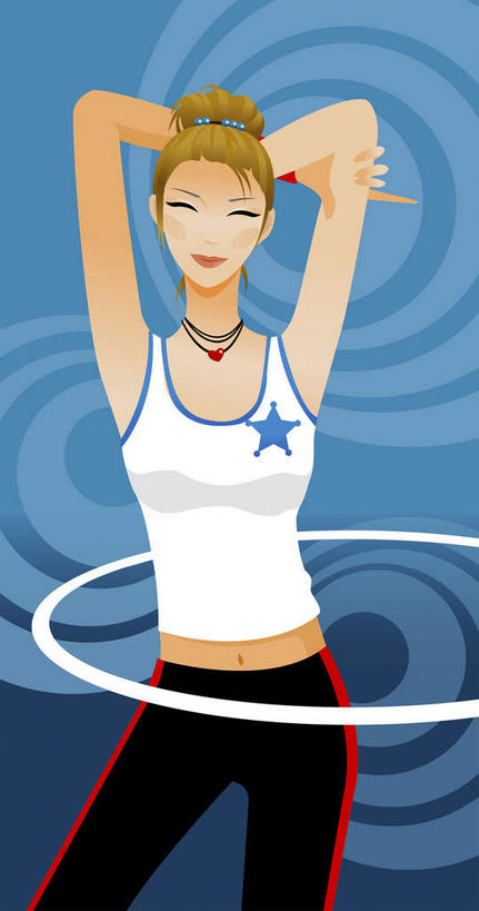 西方人,一个人,无人,站,举,竖图,插画,室内,白天,正面,锻炼,运动,数码,科技,欧洲,欧洲人,仅一个年轻女性,仅一个女性,仅一个人,抱头,阴影,服装,网络,高光,几何,计算机图形,合成,图画,休闲装,运动器械,画,衣服,托,站着,休闲,休闲服,健身器械,服饰,电脑合成图,数码合成图,呼啦圈,健身器材,漫画,写实,具体,具象,健身圈,捧首,捧头,体育,年轻女性,女人,女性,白种人,举起,举手,举着,向上举,向上伸,向上托,站立,半身,彩图,健身,运动器材