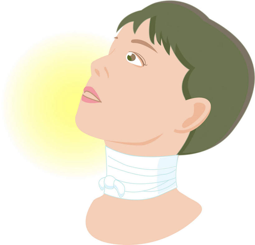 东方人,脖子,一个人,无人,病人,站,横图,插画,室内,白天,白色背景,正面,工作服,制服,数码,科技,亚洲,仅一个年轻女性,仅一个女性,仅一个人,阴影,网络,高光,几何,计算机图形,合成,图画,注视,黄种人,画,看,站着,电脑合成图,数码合成图,关注,漫画,绑带,写实,具体,具象,工作制服,年轻女性,女人,女性,亚洲人,脖,颈,颈部,患者,就医者,抬头,仰头,站立,半身,彩图,工作套服