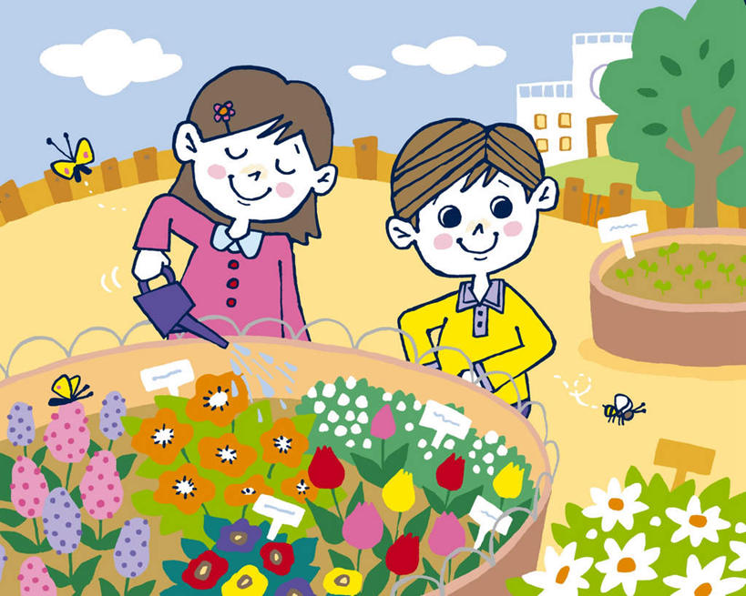 西方人,儿童,无人,两个人,伙伴,朋友,学校,教学楼,花园,站,闭眼,笑,微笑,横图,插画,室内,白天,正面,友谊,纯洁,数码,科技,花海,花圃,植物,蝴蝶,叶子,欧洲,欧洲人,握,阴影,服装,盛开,网络,告示牌,高光,几何,计算机图形,拿,合成,花蕾,洒水壶,图画,拿着,休闲装,浇水,校园,画,花,花瓣,花朵,花卉,鲜花,树,树木,小孩,衣服,绿色,自然,花丛,花束,花田,花苞,花蕊,站着,休闲,休闲服,可爱,童年,童趣,握着,服饰,生长,成长,电脑合成图,数码合成图,漫画,童真,烂漫,无邪,写实,具体,具象,天真,友情,男孩,男人,男性,女孩,女人,女性,白种人,小花园,闭眼睛,闭着眼,闭着眼睛,站立,彩图,全身,教室楼,教学大楼,男生,女生