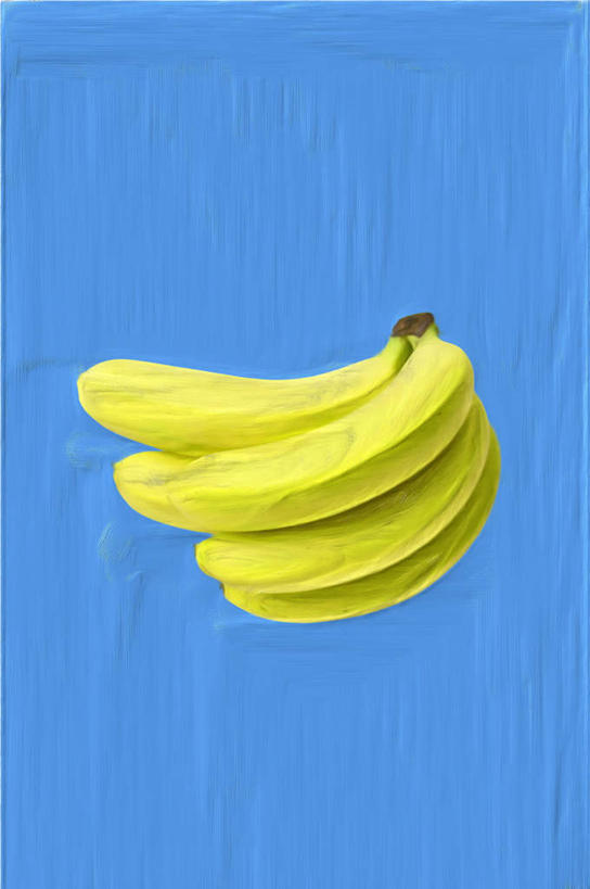 无人,竖图,室内,特写,白天,正面,桌面,香蕉,水果,一串,蓝色背景,新鲜,生食,食品,果实,食物,黄色,摄影,有机食品,绿色食品,影棚,甘蕉,彩图,影棚拍摄,拍摄