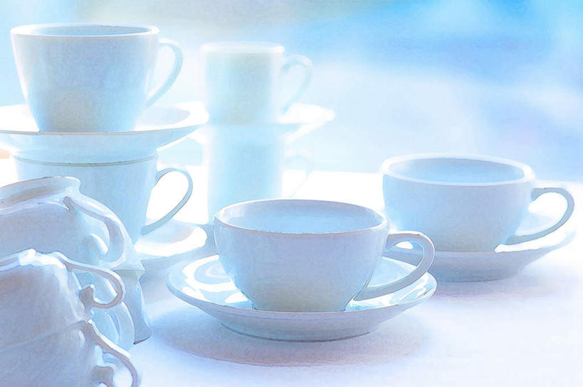 无人,横图,室内,特写,白天,正面,绘画,数码,科技,餐桌,桌子,静物,杯子,餐具,一排,阴影,朦胧,模糊,艺术,整齐,反射,网络,碟子,盘,影子,高光,几何,计算机图形,古典,合成,文化,排列,盘子,水杯,工艺品,碟,品味,餐台,美术,电脑合成图,数码合成图,水彩,水彩画,高雅,队列,写实,具体,具象,美学,茶杯,彩图