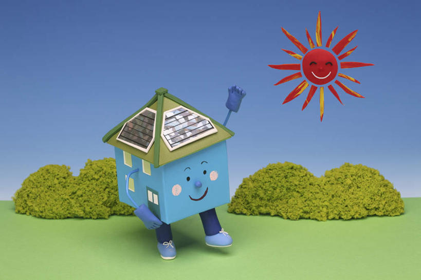 脸,头,脸颊,无人,站,举,笑,微笑,横图,插画,室内,特写,白天,正面,数码,太阳能,科技,草地,草坪,植物,阴影,环保,朦胧,模糊,光线,网络,影子,高光,几何,计算机图形,合成,图画,画,草,蓝色,绿色,蓝天,天空,阳光,天,托,站着,能源,晴朗,回收,电脑合成图,数码合成图,资源,漫画,利用,低碳,循环,万里无云,写实,具体,具象,头部,脸部,脸蛋,面部,晴空,晴空万里,举起,举手,举着,向上举,向上伸,向上托,站立,彩图,房子,拟人