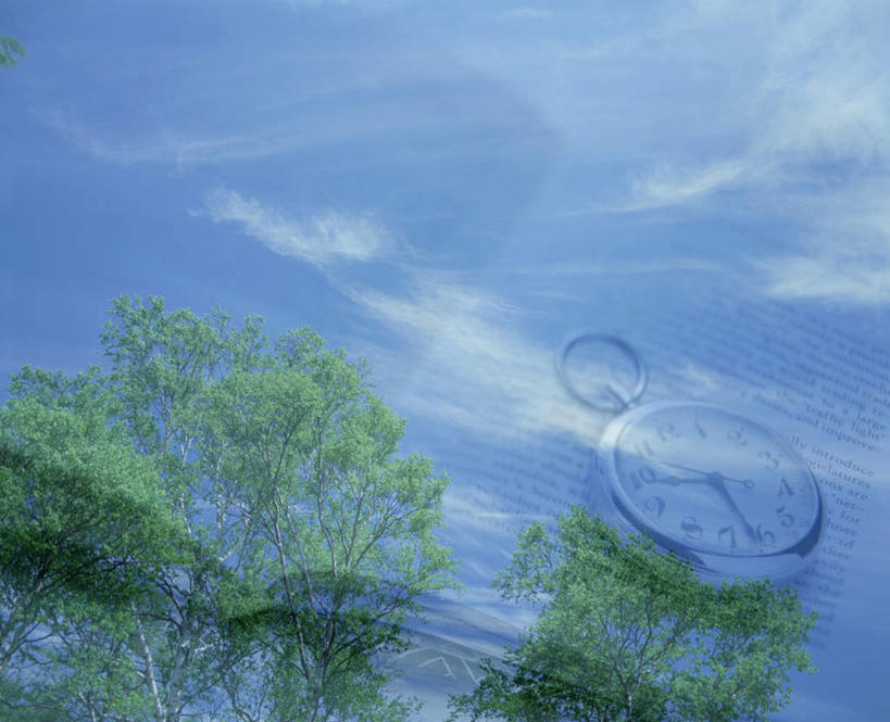 无人,横图,室内,白天,正面,复古,数码,科技,植物,一块,阴影,朦胧,模糊,时间,网络,时钟,云,云朵,高光,几何,计算机图形,合成,计时,云彩,怀表,树,树木,蓝色,绿色,白云,蓝天,天空,自然,钟表,天,表,生长,晴朗,成长,挂表,电脑合成图,数码合成图,写实,具体,具象,钟,晴空,彩图