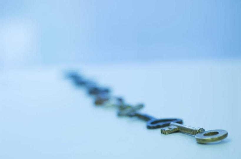 无人,横图,俯视,室内,特写,白天,白色背景,安全,静物,一串,防护,钥匙,摄影,影棚,保护,开启,封闭,保险,私密,保全,周全,安稳,安定,防盗,平安,彩图,高角度拍摄,影棚拍摄,拍摄