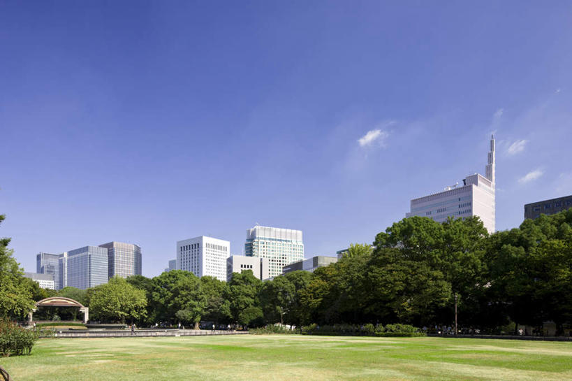 无人,高楼大厦,横图,室外,白天,正面,度假,草地,草坪,美景,植物,城市风光,城市,大厦,建筑,摩天大楼,东京,日本,亚洲,阴影,光线,影子,景观,云,云朵,云彩,娱乐,草,树,树木,蓝色,绿色,白云,蓝天,天空,阳光,自然,天,享受,休闲,景色,放松,生长,成长,东亚,本州,关东地方,本州岛,日本国,东京都,彩图,大楼,高层建筑,高楼,摩天楼