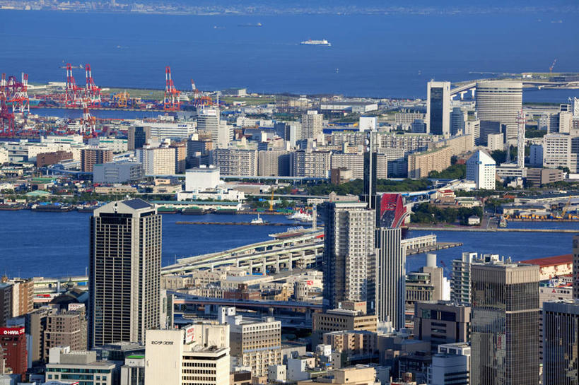 无人,高楼大厦,横图,俯视,航拍,室外,白天,度假,河流,美景,山,山脉,水,植物,城市风光,城市,大厦,建筑,摩天大楼,日本,亚洲,阴影,光线,影子,河水,景观,山峰,水流,云,云朵,山峦,云彩,娱乐,树,树木,蓝色,绿色,白云,蓝天,天空,阳光,自然,群山,天,享受,休闲,景色,放松,生长,成长,鸟瞰,东亚,本州,本州岛,日本国,近畿地方,近畿,兵库,兵库县,彩图,高角度拍摄,大楼,高层建筑,高楼,摩天楼