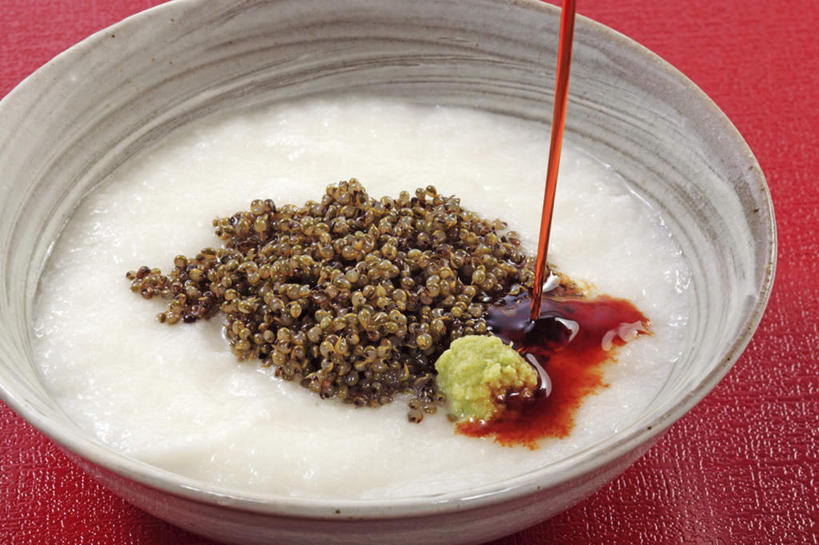 米饭,芥末,无人,横图,俯视,室内,特写,白天,烹饪,餐桌,桌面,桌子,山药,酱汁,日本料理,料理,食品,饭,菜肴,美食,食物,日式料理,日式,摄影,佳肴,影棚,餐台,五谷,山葵,泽山葵,溪山葵,薯蓣,怀山药,淮山药,玉延,山薯,芥子末,山嵛菜,芥辣粉,哇沙比,辣根,彩图,高角度拍摄,影棚拍摄,拍摄