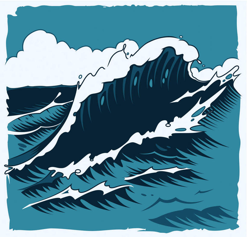 无人,横图,俯视,插画,室内,白天,数码,科技,海浪,海洋,阴影,网络,浪花,高光,几何,计算机图形,合成,图画,画,蓝色,蓝天,天空,海水,天,翻滚,电脑合成图,数码合成图,汹涌,漫画,海景,写实,具体,具象,澎湃,翻腾,磅礴,大海,风浪,海,海水的波动,近岸浪,涌浪,彩图,高角度拍摄