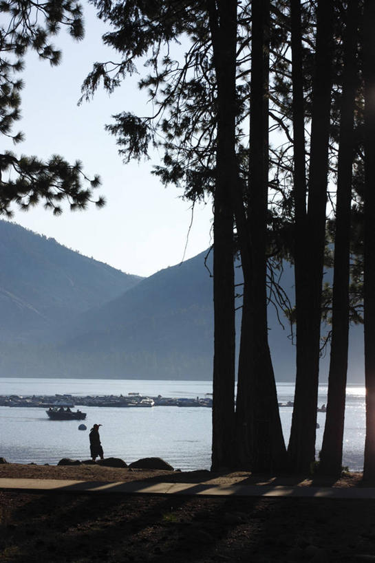 西方人,一个人,坐,竖图,室外,白天,正面,旅游,度假,草地,草坪,湖,湖泊,美景,山,山脉,水,植物,欧洲,美国,欧洲人,仅一个男性,仅一个人,行人,游客,游人,阴影,服装,光线,影子,湖面,景观,山峰,水流,水面,山峦,背光,休闲装,娱乐,路人,旅客,草,树,树木,仅一个年轻男性,衣服,蓝色,绿色,蓝天,天空,阳光,自然,湖水,群山,天,享受,休闲,休闲服,景色,放松,服饰,生长,晴朗,成长,北美,北美洲,加利福尼亚,自然风光,美洲,逆光,加州,加利福尼亚州,万里无云,金州,黄金州,北亚美利加洲,亚美利加洲,过客,男人,男性,年轻男性,白种人,晴空,晴空万里,坐着,彩图,全身,图奥勒米县,美利坚合众国