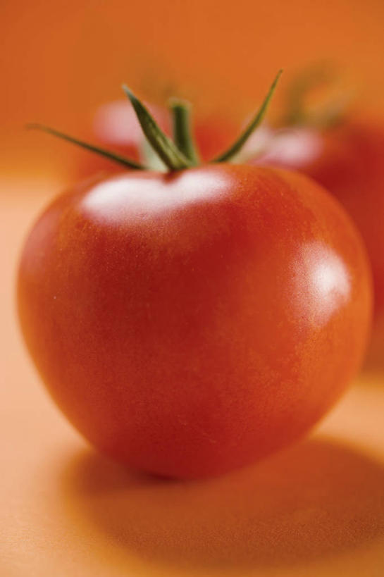 无人,竖图,俯视,室内,特写,白天,餐桌,桌子,蔬菜,西红柿,橙色背景,阴影,朦胧,模糊,新鲜,反射,影子,食品,食物,三个,红色,摄影,有机食品,绿色食品,影棚,餐台,番茄,彩图,高角度拍摄,影棚拍摄,拍摄