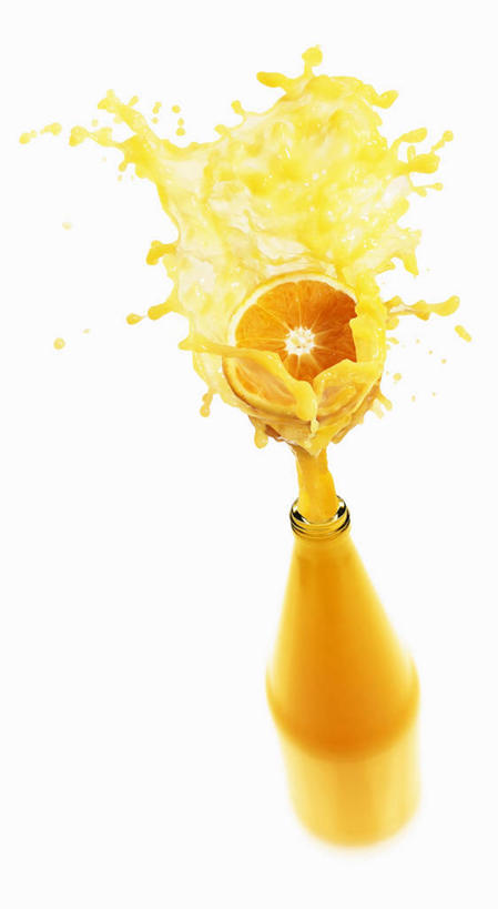 果汁,无人,竖图,俯视,室内,特写,白天,白色背景,水,餐桌,桌子,柑橘,阴影,飞溅,溅,反射,罐子,液体,影子,水滴,橙汁,饮品,玻璃制品,水珠,饮料,一个,玻璃瓶,瓶子,橙色,摄影,影棚,单个,餐台,一瓶,可口,喷洒,适口,橘子,桔子,橙子,橙,彩图,高角度拍摄,影棚拍摄,拍摄