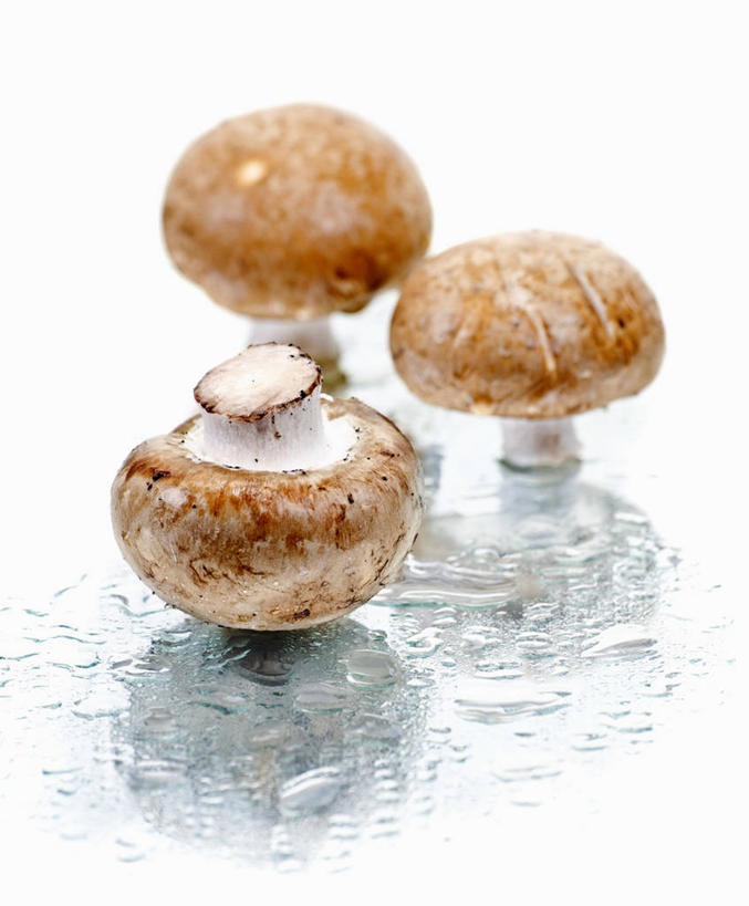 无人,竖图,俯视,室内,特写,白天,白色背景,餐桌,桌子,蔬菜,阴影,新鲜,反射,影子,菌菇,蘑菇,食品,褐色,菌类,食物,三个,食用菌,摄影,有机食品,绿色食品,影棚,餐台,彩图,高角度拍摄,影棚拍摄,拍摄