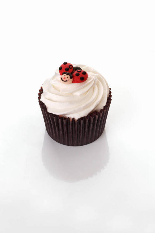 点心,无人,竖图,俯视,室内,特写,白天,白色背景,下午茶,餐桌,桌子,瓢虫,阴影,装饰,反射,昆虫,影子,斑点,食品,食物,糕点,一个,动物,两只,摄影,影棚,单个,餐台,纸托,华丽,修饰,点缀,益虫,衬托,美观,雅致,雅观,纸杯蛋糕,纸托蛋糕,蛋糕托,蛋糕托纸,蛋糕纸托,彩图,高角度拍摄,影棚拍摄,拍摄,蛋糕