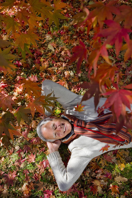 西方人,一个人,躺,笑,微笑,露齿笑,竖图,俯视,室外,白天,枫树,叶子,欧洲,欧洲人,仅一个男性,仅一个人,抱头,阴影,服装,装饰,光线,影子,枫叶,枯叶,落叶,注视,休闲装,衣服,黄色,红色,阳光,围巾,观察,看,仅一个老年男性,休闲,温暖,休闲服,服饰,围脖,观看,枫树叶,保暖,华丽,点缀,察看,双手抱头,御寒,关注,槭树,衬托,美观,雅致,雅观,糖枫,糖槭,糖槭树,捧首,捧头,卧着,老年男性,男人,男性,白种人,叶,叶片,躺着,卧,半身,彩图,高角度拍摄