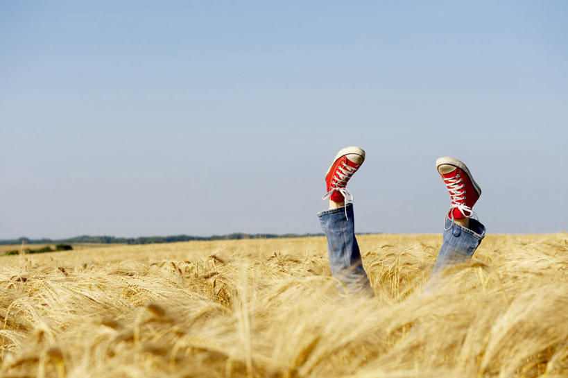 西方人,一个人,农田,横图,室外,白天,正面,庄稼,农作物,鞋子,欧洲,欧洲人,仅一个年轻女性,仅一个女性,仅一个人,阴影,裤子,光线,影子,地平线,云,云朵,辽阔,地面,麦田,云彩,牛仔裤,蓝色,白云,蓝天,天空,阳光,天,广阔,晴朗,帆布鞋,休闲鞋,一望无际,延伸,天地相交,无边无际,一马平川,年轻女性,女人,女性,白种人,晴空,半身,彩图,耕地,庄稼田
