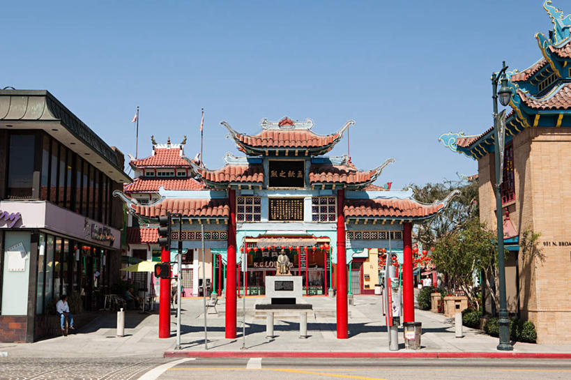 无人,横图,室外,白天,正面,度假,美景,植物,城市风光,城市,美国,景观,唐人街,娱乐,树,树木,绿色,蓝天,天空,自然,天,享受,休闲,景色,放松,生长,晴朗,成长,北美,北美洲,加利福尼亚,美洲,加州,中国城,洛杉矶,加利福尼亚州,万里无云,金州,黄金州,北亚美利加洲,亚美利加洲,天使之城,晴空,晴空万里,彩图