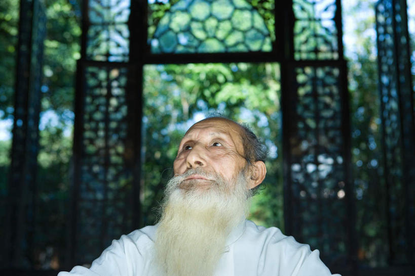 东方人,胡须,一个人,坐,横图,室内,特写,白天,正面,树林,植物,窗户,门,桌子,亚洲,仅一个男性,仅一个人,注视,黄种人,玻璃窗,树,树木,绿色,自然,门框,观察,看,仅一个老年男性,凝视,生长,成长,查看,注意,关注,老年男性,男人,男性,亚洲人,胡子,络腮胡,抬头,仰头,坐着,半身,彩图