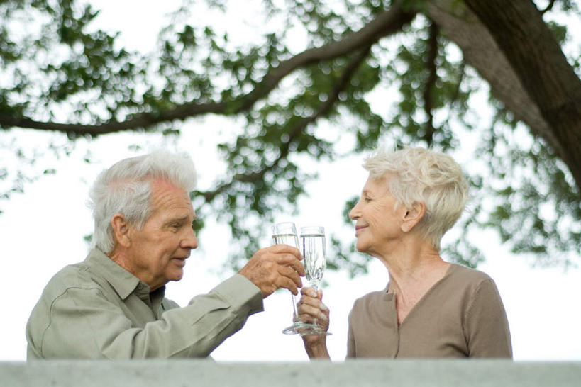 西方人,两个人,夫妻,坐,笑,微笑,露齿笑,横图,室外,白天,仰视,爱情,植物,杯子,欧洲,欧洲人,朦胧,模糊,庆祝,高脚杯,红酒杯,浪漫,休闲装,相视,玻璃制品,树,树木,蓝色,绿色,蓝天,天空,自然,酒杯,天,干杯,碰杯,休闲,面对面,休闲服,恩爱,交际,友好,恋人,生长,成长,对视,庆贺,礼仪,相对,敬酒,相看,劝酒,老年男性,老年女性,男人,男性,女人,女性,白种人,情侣,玻璃杯,坐着,半身,彩图,低角度拍摄,伴侣