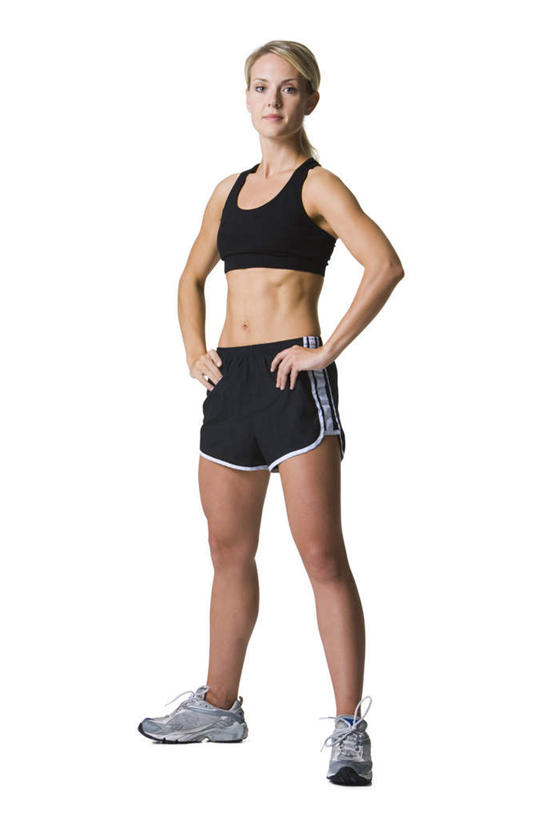 西方人,一个人,站,笑,微笑,竖图,室内,白天,白色背景,正面,运动服,运动鞋,鞋子,欧洲,欧洲人,仅一个年轻女性,仅一个女性,仅一个人,服装,注视,手叉腰,衣服,黑色,叉腰,观察,看,站着,摄影,服饰,影棚,观看,休闲鞋,察看,双手叉腰,衣着,穿着,关注,衣饰,年轻女性,女人,女性,白种人,站立,彩图,全身,影棚拍摄,拍摄,运动装