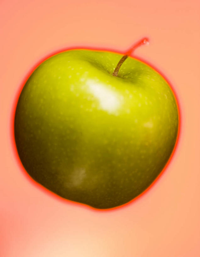 无人,竖图,室内,特写,白天,正面,苹果,水果,粉色背景,新鲜,生食,食品,果实,食物,一个,绿色,青苹果,摄影,有机食品,绿色食品,影棚,单个,彩图,影棚拍摄,拍摄