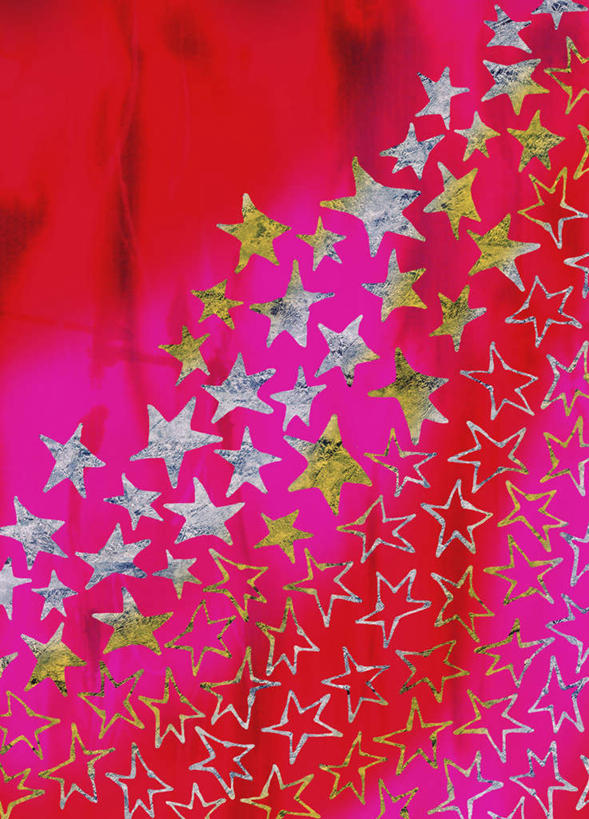 无人,竖图,插画,室内,白天,正面,数码,科技,一排,阴影,整齐,网络,星星,银色,高光,几何,计算机图形,合成,图画,画,排列,红色,星形,金色,电脑合成图,数码合成图,队列,漫画,铝箔,写实,具体,具象,彩图