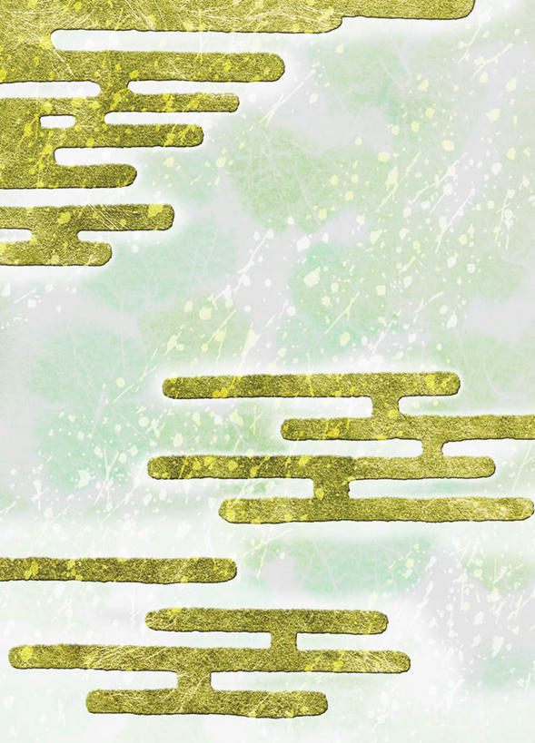 无人,竖图,插画,室内,白天,背景,正面,数码,科技,阴影,网络,斑点,云,云朵,高光,几何,计算机图形,合成,云彩,图画,画,绿色,金色,电脑合成图,数码合成图,漫画,写实,具体,具象,彩图