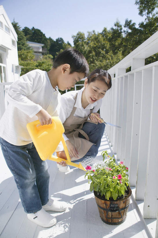 东方人,儿童,两个人,母亲,儿子,栏杆,站,蹲,竖图,室外,白天,侧面,纯洁,植物,亚洲,服装,壶,盆栽,围栏,盆景,拿,拿着,注视,休闲装,黄种人,护栏,水壶,树,树木,衣服,蓝色,绿色,蓝天,天空,自然,茶壶,容器,天,观察,看,站着,休闲,母子,休闲服,可爱,母爱,童年,童趣,服饰,生长,成长,观看,察看,关注,童真,烂漫,无邪,天真,男孩,男人,男性,年轻女性,女人,女性,亚洲人,孩子,蹲着,站立,彩图,全身