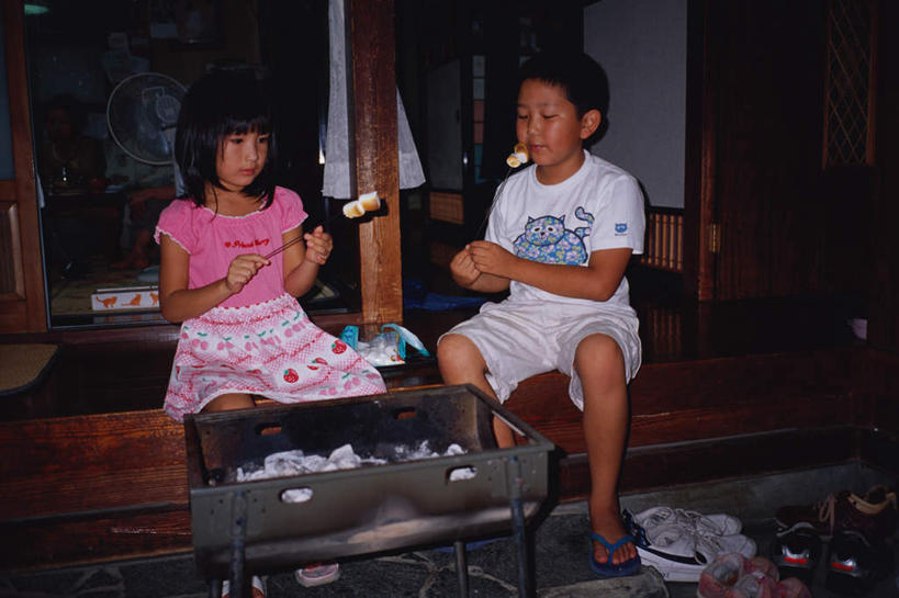 东方人,儿童,两个人,伙伴,朋友,坐,横图,室内,白天,正面,烧烤,友谊,纯洁,植物,亚洲,服装,草药,药草,烤架,烤肉,拿,拿着,注视,休闲装,黄种人,中药,小孩,衣服,观察,看,休闲,休闲服,铁架,可爱,童年,童趣,服饰,观看,察看,关注,止咳,药材,中草药,童真,烂漫,无邪,药蜀葵,中药材,本草,解毒,利尿,消炎,天真,友情,男孩,男人,男性,女孩,女人,女性,亚洲人,坐着,彩图,全身,男生,女生,散寒