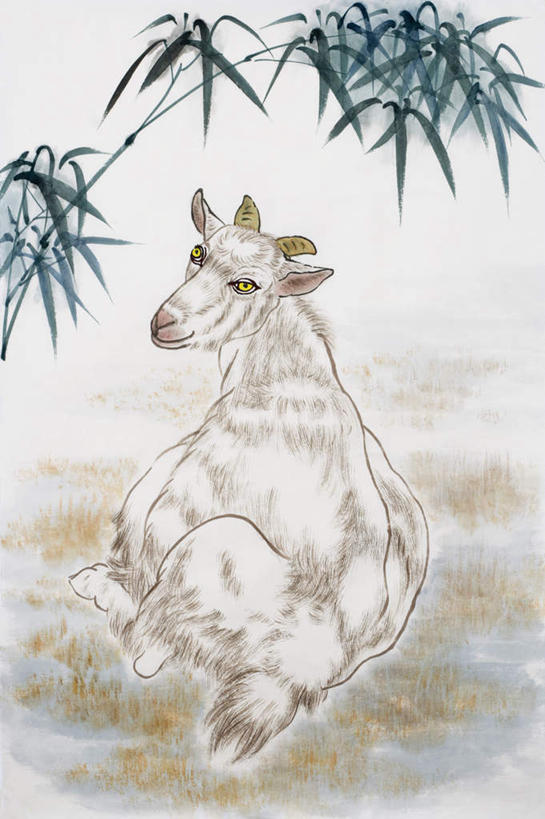 无人,坐,竖图,室内,白天,白色背景,正面,绘画,纯洁,竹子,野生动物,羊,叶子,艺术,绿叶,古典,扭头,注视,文化,一只,白色,动物,工艺品,观察,看,品味,转头,嫩叶,可爱,活泼,观看,美术,察看,高雅,关注,国画,水墨画,美学,奉献,质朴,正直,水墨,担当,叶,叶片,竹,山羊,坐着,彩图,全身,奋进,操守,四君子,岁寒三友,性坚,虚怀,虚心,善群,卓尔