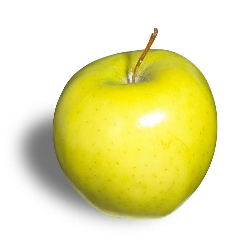 无人,方图,俯视,室内,特写,白天,餐桌,桌子,苹果,水果,阴影,新鲜,反射,影子,生食,食品,果实,食物,一个,黄色,有机食品,绿色食品,单个,餐台,黄香蕉,黄元帅,金冠苹果,金帅,彩图,高角度拍摄