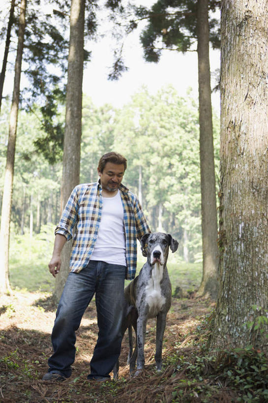 东方人,一个人,站,摸,竖图,室外,白天,正面,树林,植物,宠物,狗,亚洲,仅一个男性,仅一个人,仅一个中年男性,抚摸,阴影,服装,光线,影子,注视,休闲装,黄种人,树,树木,一只,衣服,绿色,阳光,自然,动物,观察,看,站着,休闲,休闲服,可爱,服饰,生长,成长,观看,察看,关注,忠诚,男人,男性,中年男性,亚洲人,犬,触摸,接触,站立,彩图,全身,苏格兰猎鹿犬,猎鹿犬