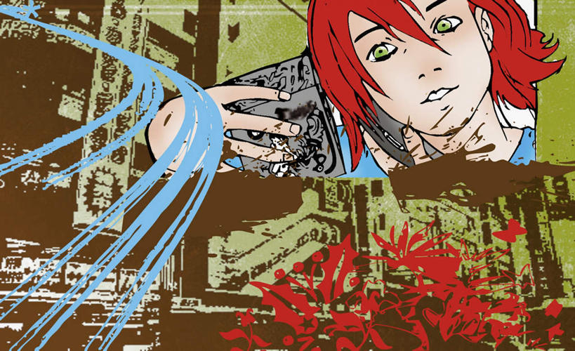 西方人,脸,头,脸颊,手,头发,一个人,无人,高楼大厦,站,笑,打电话,微笑,露齿笑,横图,插画,室内,特写,白天,正面,数码,科技,植物,大厦,建筑,摩天大楼,电话,手机,欧洲,欧洲人,仅一个年轻女性,仅一个女性,仅一个人,握,阴影,条纹,服装,曲折,弯曲,环绕,缠绕,网络,高光,几何,计算机图形,拿,合成,图画,拿着,注视,休闲装,通讯设备,肩膀,画,树,树木,一个,衣服,红色,绿色,自然,观察,看,站着,休闲,手部,休闲服,握着,服饰,蜿蜒,生长,单个,成长,观看,单手,电脑合成图,数码合成图,察看,合成图,关注,纠缠,漫画,写实,具体,具象,交流,年轻女性,女人,女性,白种人,头部,直发,脸部,脸蛋,面部,沟通,通话,站立,半身,彩图,大楼,高层建筑,高楼,摩天楼,短发