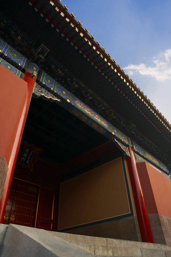 无人,故宫,横图,室外,正面,仰视,门,北京,中国,亚洲,红色,自然,摄影,彩图,低角度拍摄