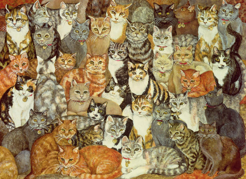 无人,站,坐,横图,室内,白天,正面,绘画,宠物,猫,油画,一群,许多,艺术,很多,古典,注视,文化,动物,工艺品,观察,看,品味,站着,可爱,观看,美术,察看,高雅,关注,猫咪,美学,玳瑁猫,站立,坐着,彩图,全身