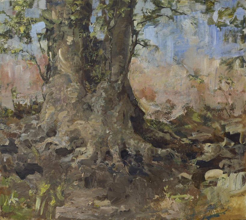 无人,横图,室内,白天,正面,绘画,美景,森林,树林,植物,油画,艺术,景观,树根,树桩,古典,文化,树,树干,树木,绿色,自然,工艺品,品味,木桩,景色,生长,成长,美术,高雅,自然风光,美学,彩图