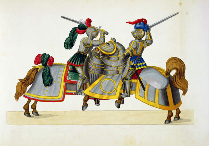 西方人,无人,两个人,横图,室内,白天,白色背景,侧面,绘画,安全,竞争,马,野生动物,帽子,油画,欧洲,欧洲人,士兵,对抗,骑马,艺术,装饰,冲突,盔甲,头盔,防护,古典,注视,破坏,文化,相视,座位,马鞍,两个,骑,动物,安全帽,工艺品,观察,看,品味,面对面,武器,战争,运输,牲畜,观看,对视,保护,华丽,修饰,美术,损坏,点缀,察看,高雅,两匹,攻击,威胁,对立,关注,矛盾,兵器,保险,相对,防御,矛,相看,铠甲,美学,敌对,挫败,斗争,抗拒,抗衡,敌人,衬托,美观,雅致,雅观,杀伤,威慑,防具,防卫,兵士,马具,平安,危险,男人,男性,中年男性,白种人,彩图,全身,甲胄