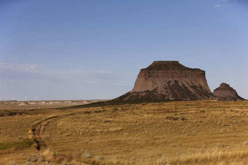 无人,横图,室外,白天,留白,草原,美国,风力,地形,草,平原,摄影,能源,反差,环境保护,科罗拉多州,地质学,自然地理,风轮机,岩石,彩图,大平原