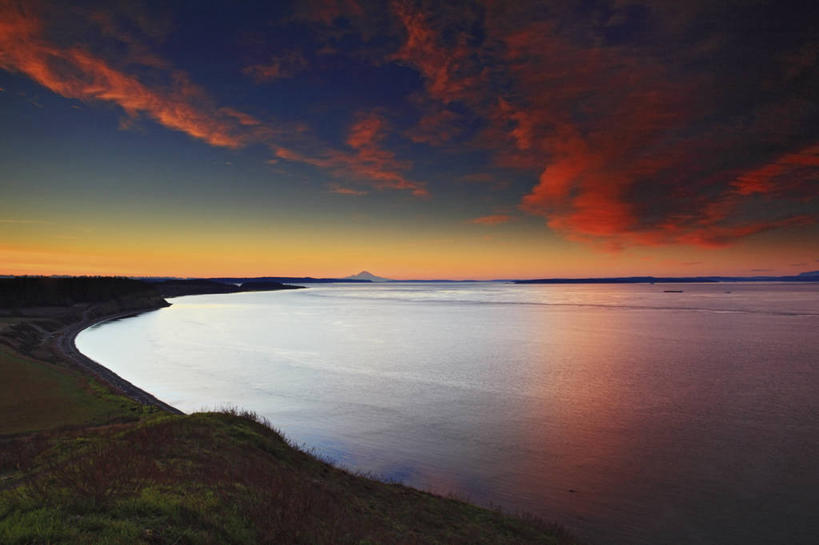 无人,横图,室外,白天,日出,海洋,美国,地形,地标建筑,摄影,宁静,华盛顿州,普吉特海湾,彩图,旅行,皮尔斯县,阿德默勒尔蒂湾