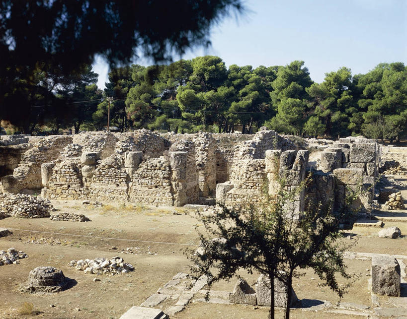 无人,横图,俯视,室外,白天,旅游,度假,美景,建筑,希腊,景观,围墙,历史,娱乐,石墙,废墟,树,风景,自然,地标建筑,享受,休闲,景色,放松,摄影,考古学,希腊文化,自然风光,万里无云,古希腊,古代文明,埃皮达鲁斯,伯罗奔尼撒,彩图,高角度拍摄,旅行,过去