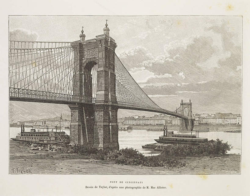 无人,横图,插画,室外,白天,数码,科技,建筑,美国,阴影,网络,桥,高光,几何,计算机图形,联系,合成,图画,历史,画,摄影,电脑合成图,数码合成图,合成图,漫画,写实,具体,具象,辛辛那提,俄亥俄河,彩图,雕刻术