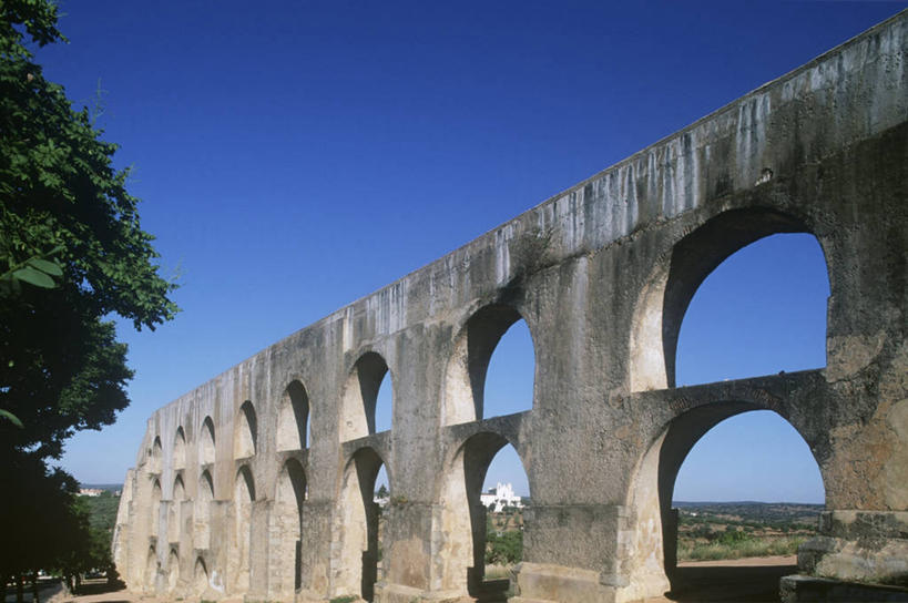 无人,横图,室外,白天,旅游,度假,美景,建筑,葡萄牙,欧洲,景观,拱门,沟渠,历史,娱乐,废墟,自然,享受,休闲,景色,放松,摄影,自然风光,万里无云,古代文明,古代史,阿连特茹,彩图,过去,波塔莱格里