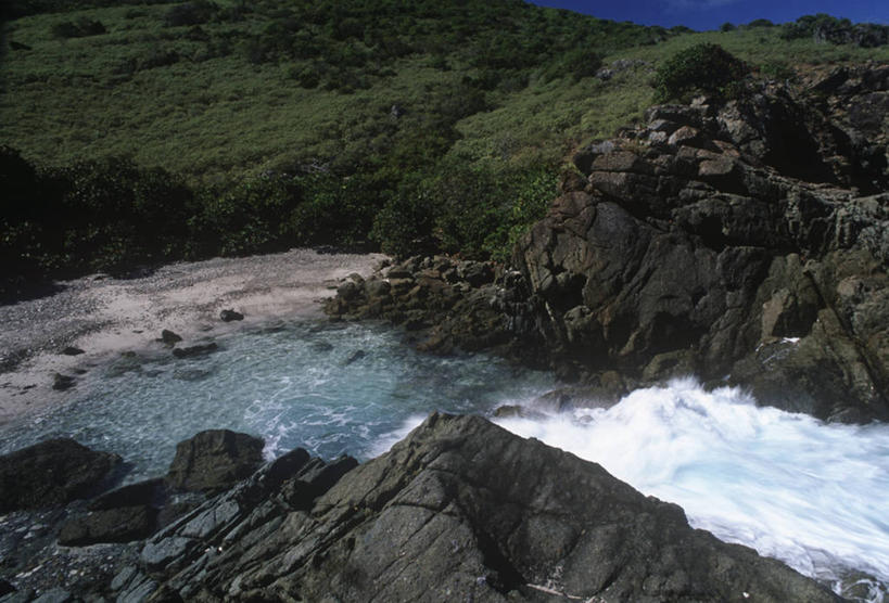 无人,横图,俯视,室外,白天,沙子,流水,风景,摄影,灌木,宁静,迅速,纯净,英属维京群岛,岩石,彩图,高角度拍摄