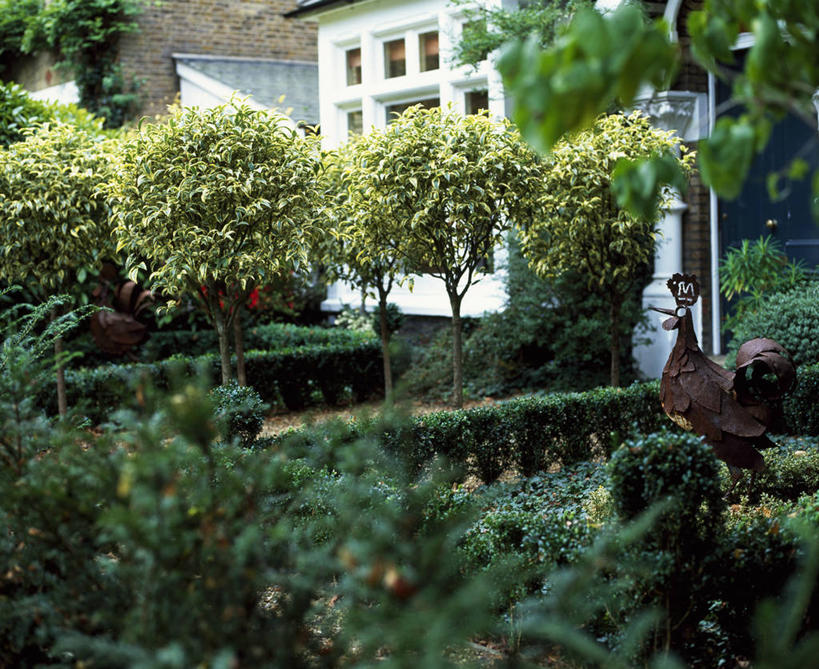 无人,横图,室外,白天,美景,植物,鸡,雕塑,英国,花坛,房屋,庭院,景观,家禽,英格兰,自然,动物,夏天,景色,摄影,牲畜,灌木,自然风光,曲别针,女贞,树篱,彩图,对焦