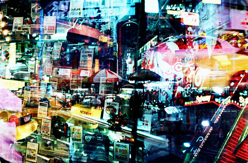 无人,横图,室外,夜晚,长时间曝光,夜生活,技术,城市,建筑,霓虹灯,纽约,美国,反射,文字,数码合成,广告,运输,摄影,英文字母,照亮,纽约州,曼哈顿时代广场,彩图,传媒