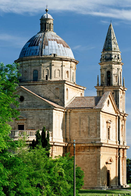 无人,教堂,竖图,室外,白天,植物,建筑,意大利,云,天空,摄影,宗教,基督教,圆顶建筑,意大利文化,蒙达普西安诺,彩图