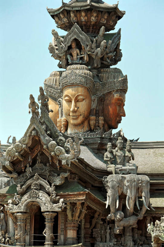 无人,竖图,室外,白天,建筑,泰国,标志,符号,历史,标识,地标建筑,摄影,宗教,佛教,泰国文化,万里无云,性别符号,美术工艺,芭堤雅,彩图,男性符号