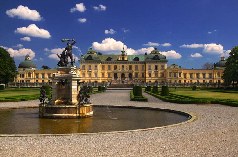 无人,宫殿,横图,室外,白天,水,建筑,喷泉,瑞典,雕像,云,首都,历史,天空,地标建筑,摄影,园林,斯德哥尔摩,彩图