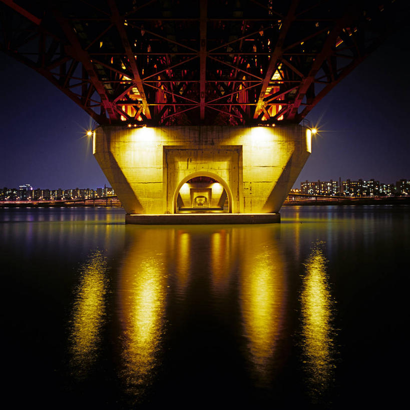 无人,方图,室外,夜晚,河流,城市,建筑,首尔,韩国,反射,桥,首都,联系,摄影,宁静,照亮,汉江,彩图